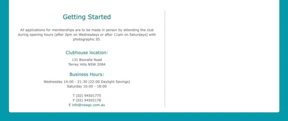 The previous Getting Started page.